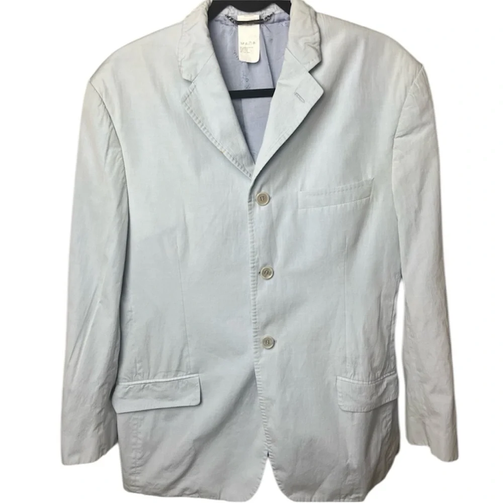 DOLCE & GABBANA Light Blue Mens Blazer 100%Cotton